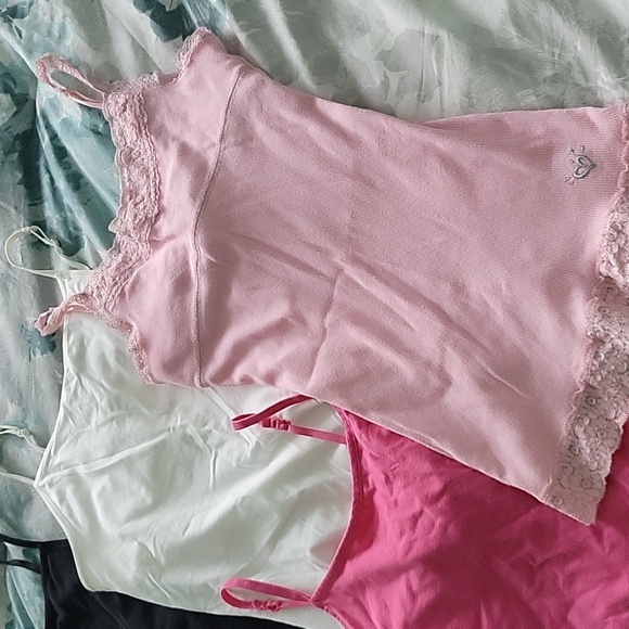 Set of Five Camisoles in Black, White, Gray, Pink, and Light Pink - Picture 2 of 5